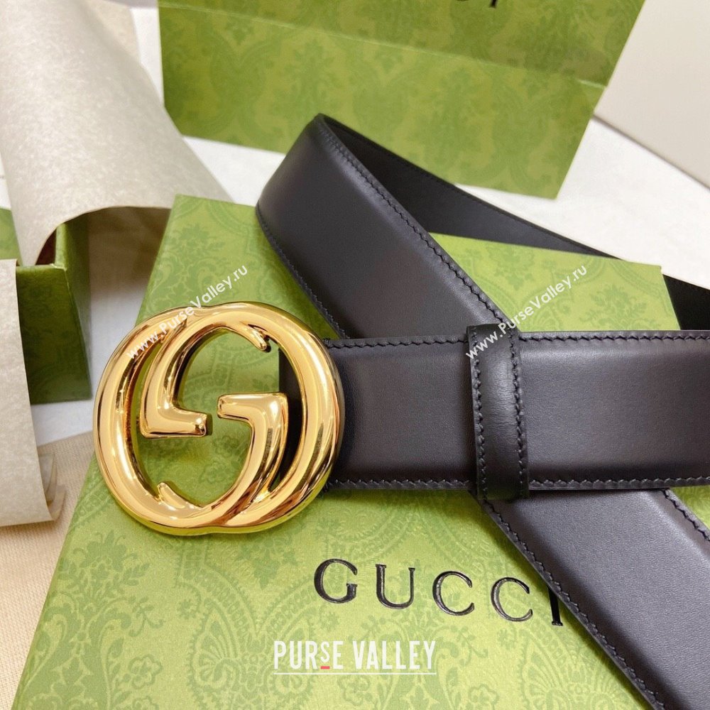 Gucci Smooth Calfskin Belt 4cm G120606 Black 2024 (YANG-24120606)