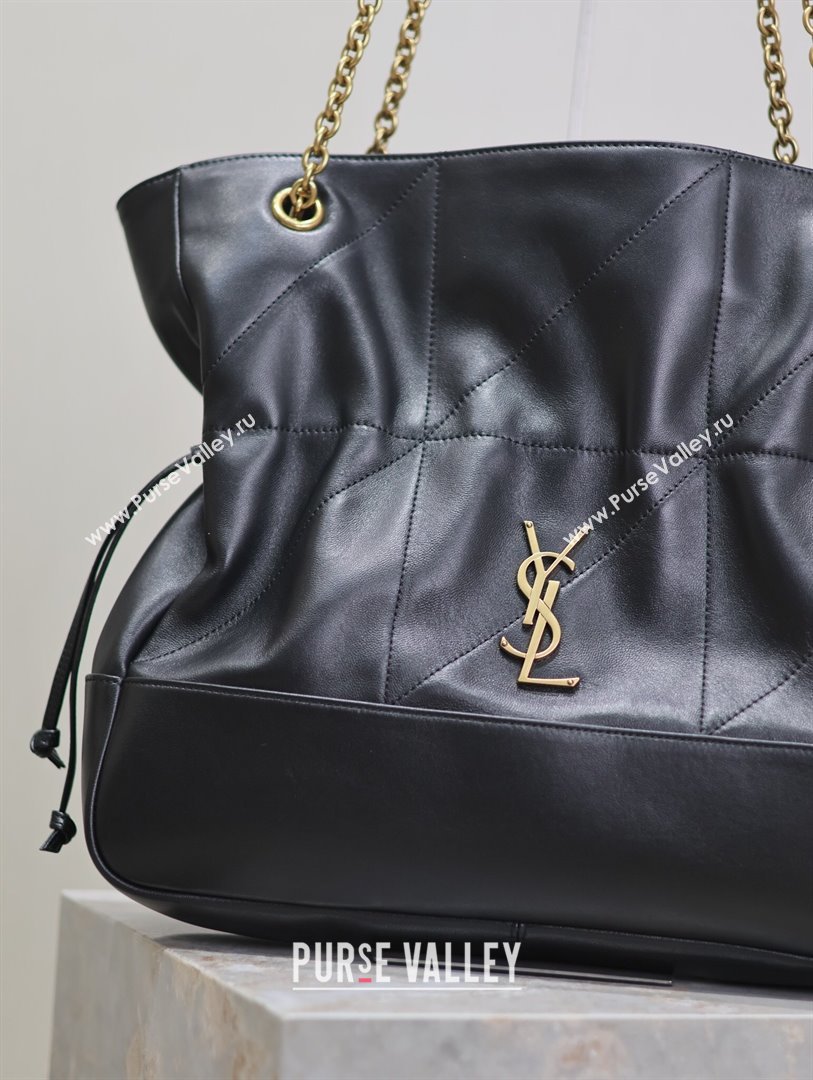 Saint Laurent Jamie Shopping Bag in Lambskin Black 2025 809824 (YY-250802008)