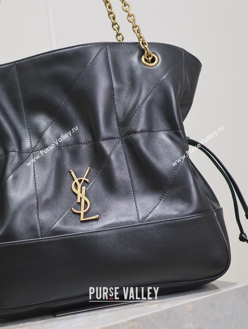 Saint Laurent Jamie Shopping Bag in Lambskin Black 2025 809824 (YY-250802008)