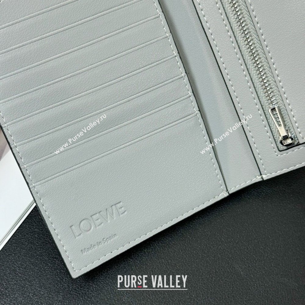 Loewe Bifold Wallet in Grained Calfskin Grey 2024 (HY-24032117)