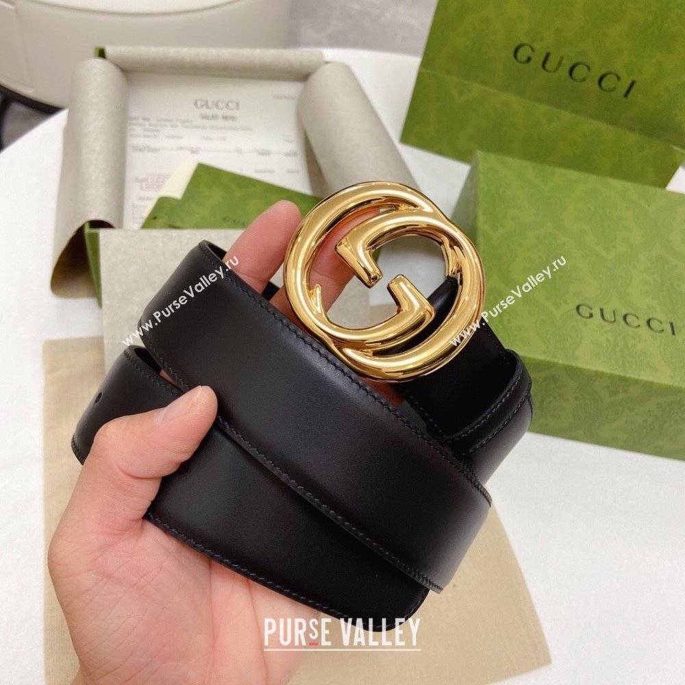 Gucci Smooth Calfskin Belt 4cm G120606 Black 2024 (YANG-24120606)