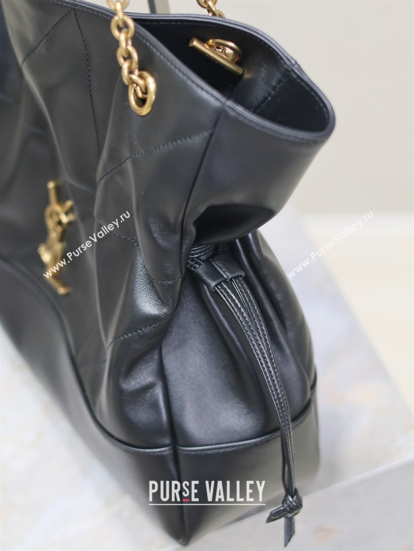 Saint Laurent Jamie Shopping Bag in Lambskin Black 2025 809824 (YY-250802008)