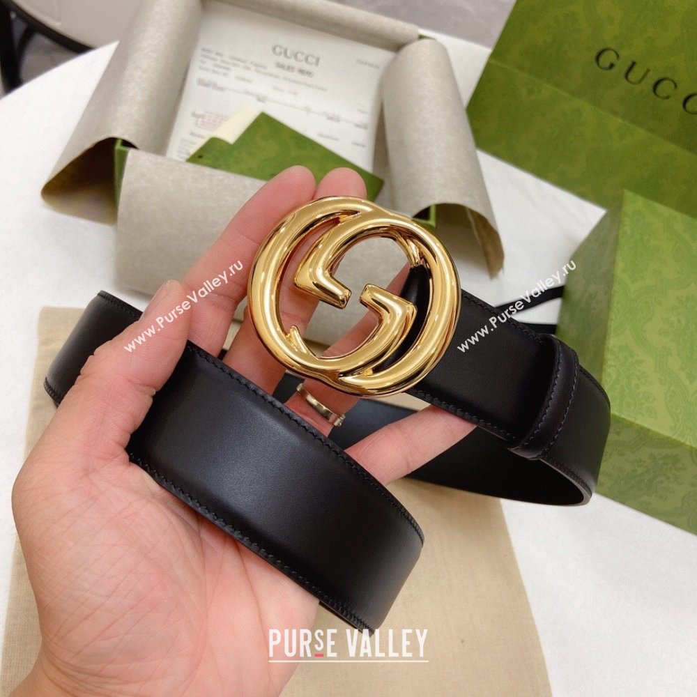 Gucci Smooth Calfskin Belt 4cm G120606 Black 2024 (YANG-24120606)