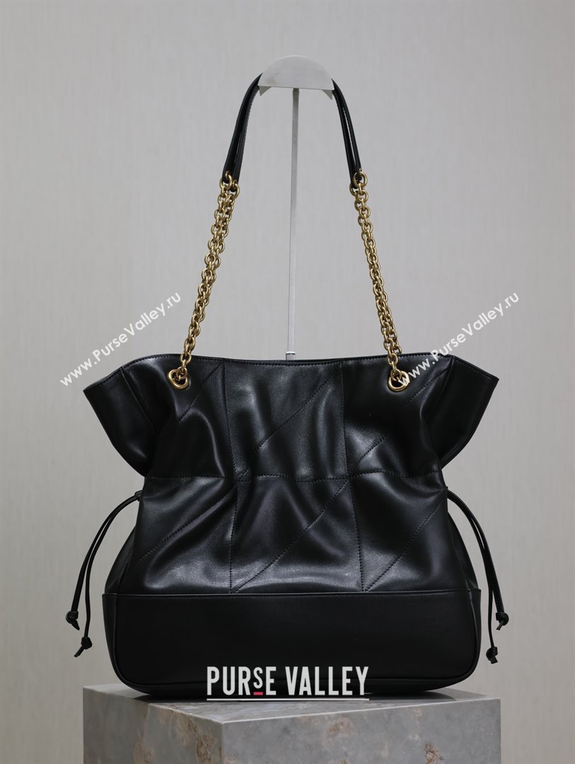 Saint Laurent Jamie Shopping Bag in Lambskin Black 2025 809824 (YY-250802008)