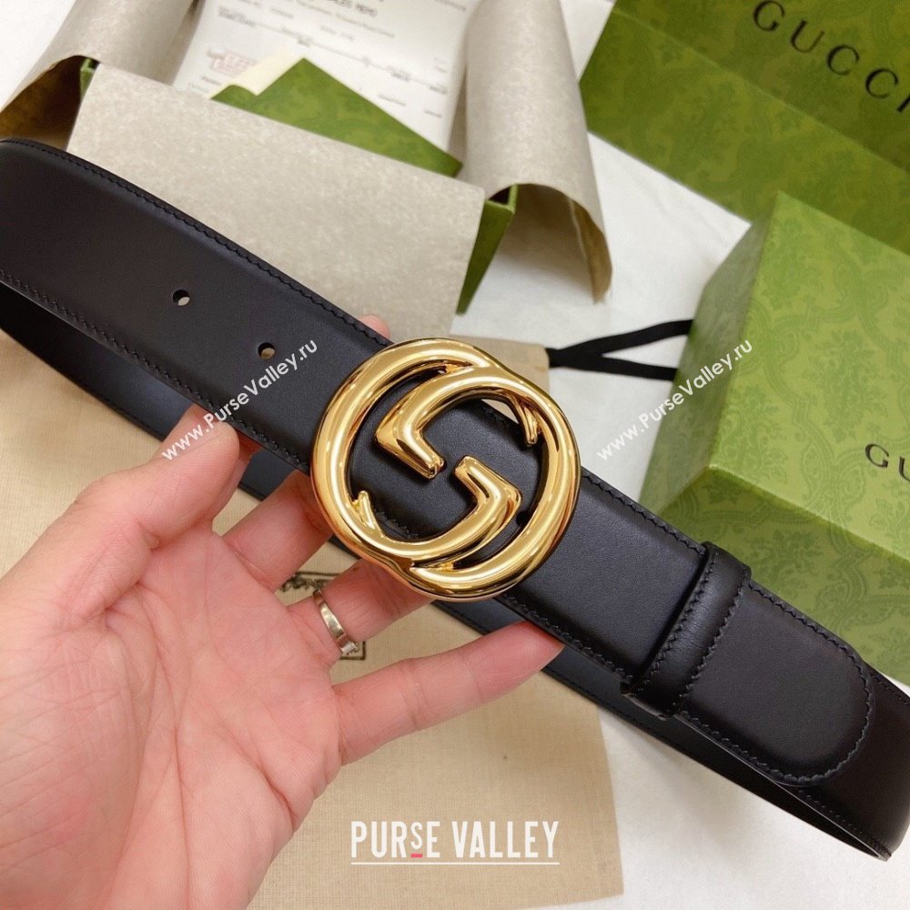 Gucci Smooth Calfskin Belt 4cm G120606 Black 2024 (YANG-24120606)