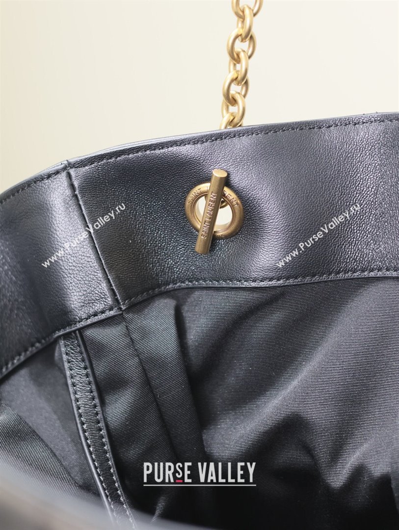 Saint Laurent Jamie Shopping Bag in Lambskin Black 2025 809824 (YY-250802008)