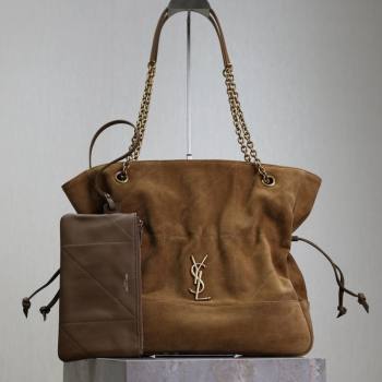 Saint Laurent Jamie Shopping Bag in Suede Brown 2025 809824 (YY-250802009)