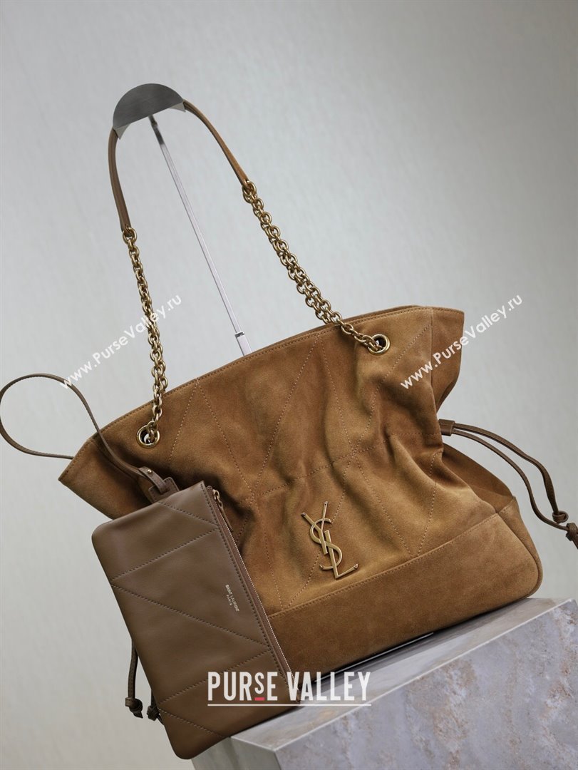 Saint Laurent Jamie Shopping Bag in Suede Brown 2025 809824 (YY-250802009)