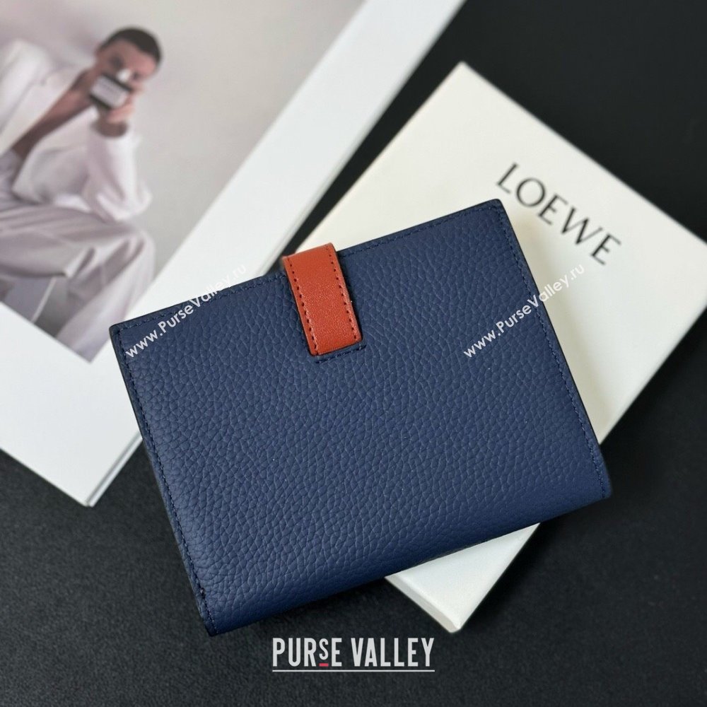 Loewe Bifold Wallet in Grained Calfskin Blue 2024 (HY-24032118)