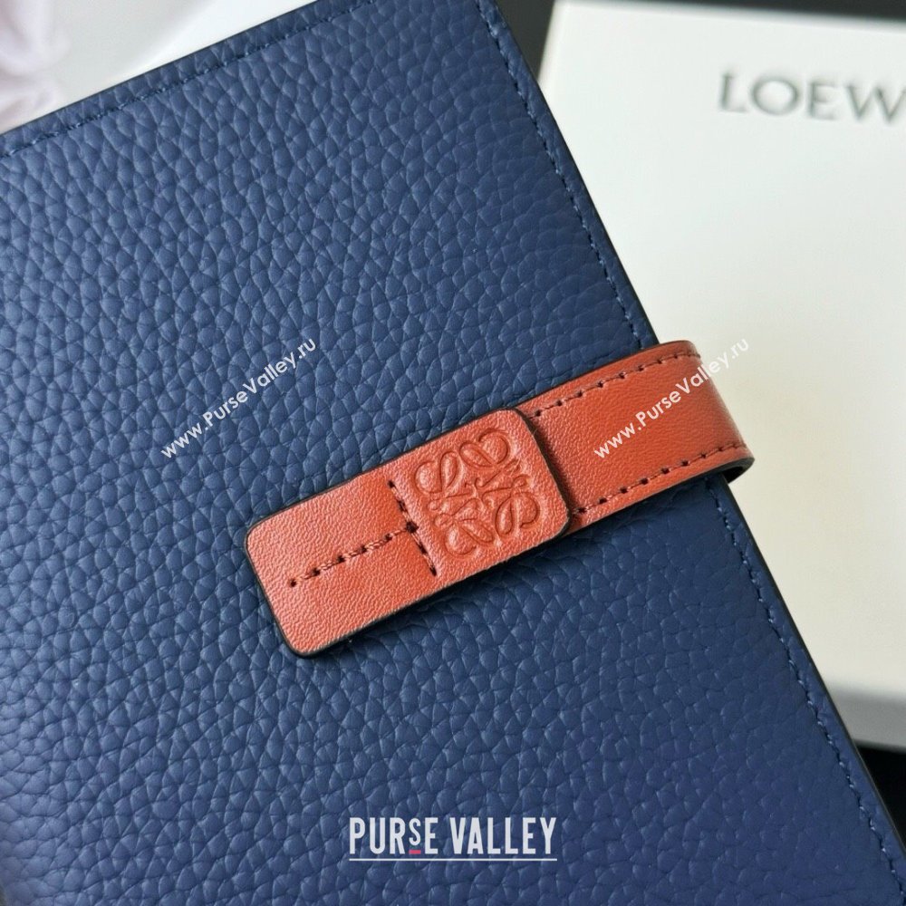 Loewe Bifold Wallet in Grained Calfskin Blue 2024 (HY-24032118)