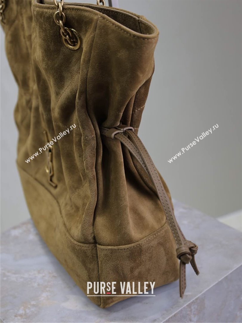 Saint Laurent Jamie Shopping Bag in Suede Brown 2025 809824 (YY-250802009)