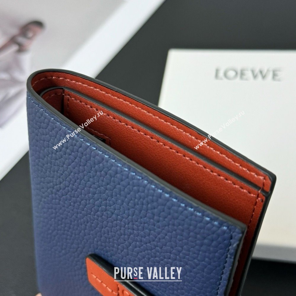 Loewe Bifold Wallet in Grained Calfskin Blue 2024 (HY-24032118)