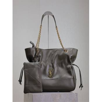 Saint Laurent Jamie Shopping Bag in Lambskin Green 2025 809824 (YY-250802010)