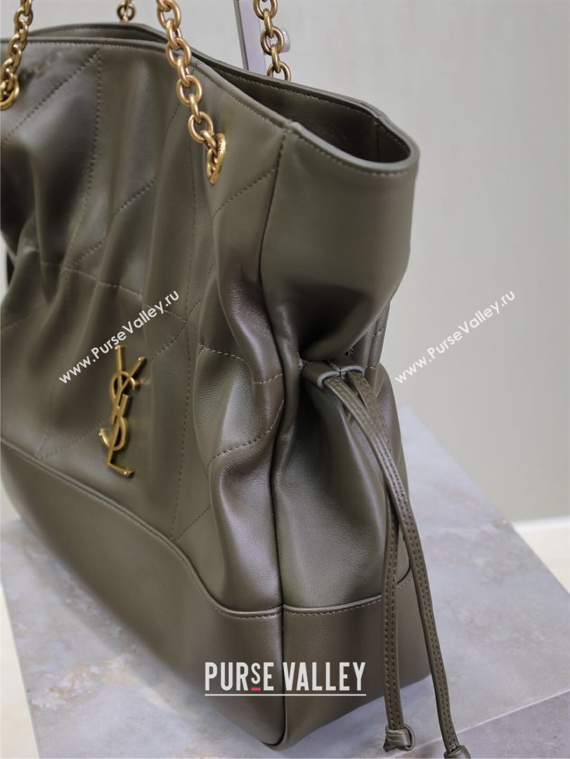 Saint Laurent Jamie Shopping Bag in Lambskin Green 2025 809824 (YY-250802010)