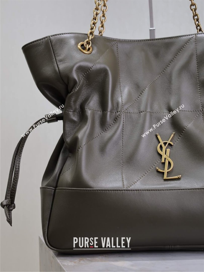 Saint Laurent Jamie Shopping Bag in Lambskin Green 2025 809824 (YY-250802010)