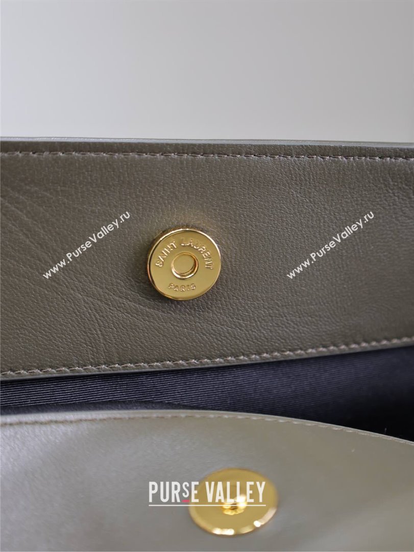 Saint Laurent Jamie Shopping Bag in Lambskin Green 2025 809824 (YY-250802010)