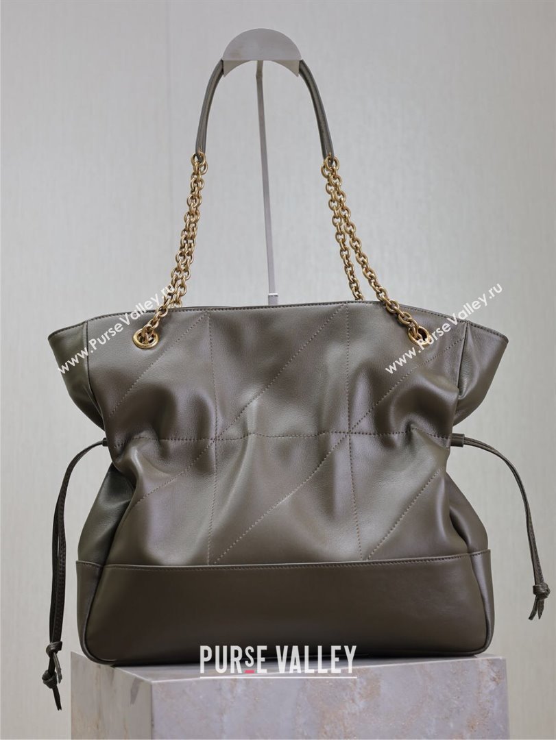 Saint Laurent Jamie Shopping Bag in Lambskin Green 2025 809824 (YY-250802010)