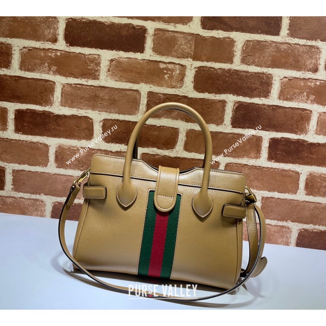 Gucci Small Top Handle Bag with Double G 658450 Brown 2021 (DLH-210825061)