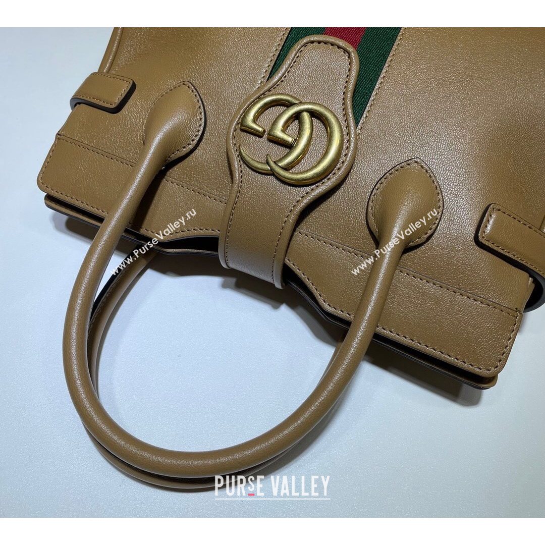 Gucci Small Top Handle Bag with Double G 658450 Brown 2021 (DLH-210825061)