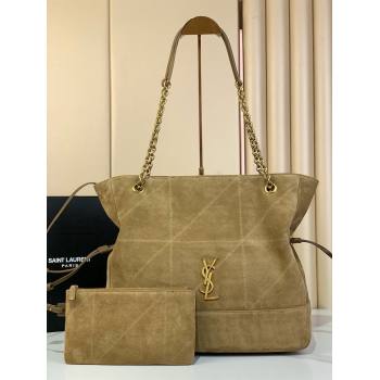 Saint Laurent Jamie Shopping Bag in Suede Golden Leaf 2025 809824 (YY-250802012)