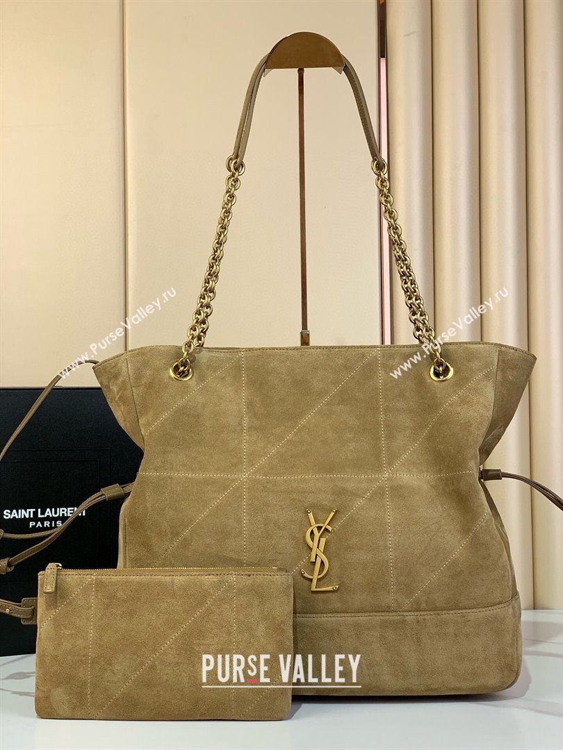 Saint Laurent Jamie Shopping Bag in Suede Golden Leaf 2025 809824 (YY-250802012)