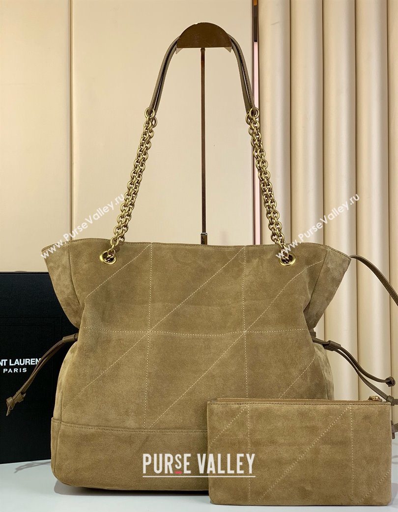 Saint Laurent Jamie Shopping Bag in Suede Golden Leaf 2025 809824 (YY-250802012)