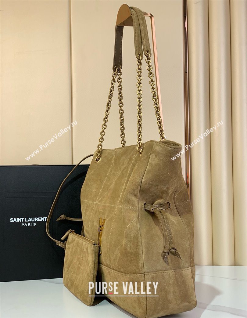 Saint Laurent Jamie Shopping Bag in Suede Golden Leaf 2025 809824 (YY-250802012)
