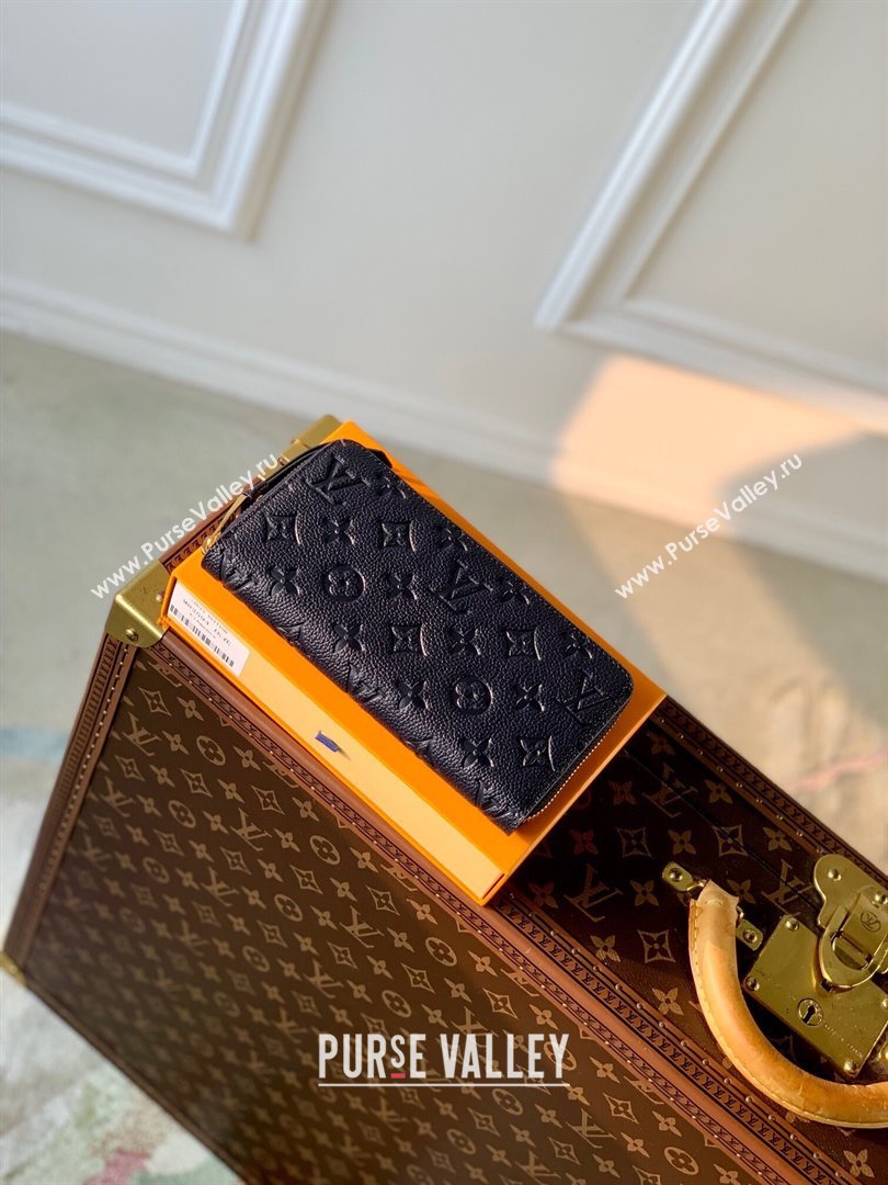 Louis Vuitton Zippy Wallet in Monogram Embossed Leather M61864 Black 2024 (K-24051411)