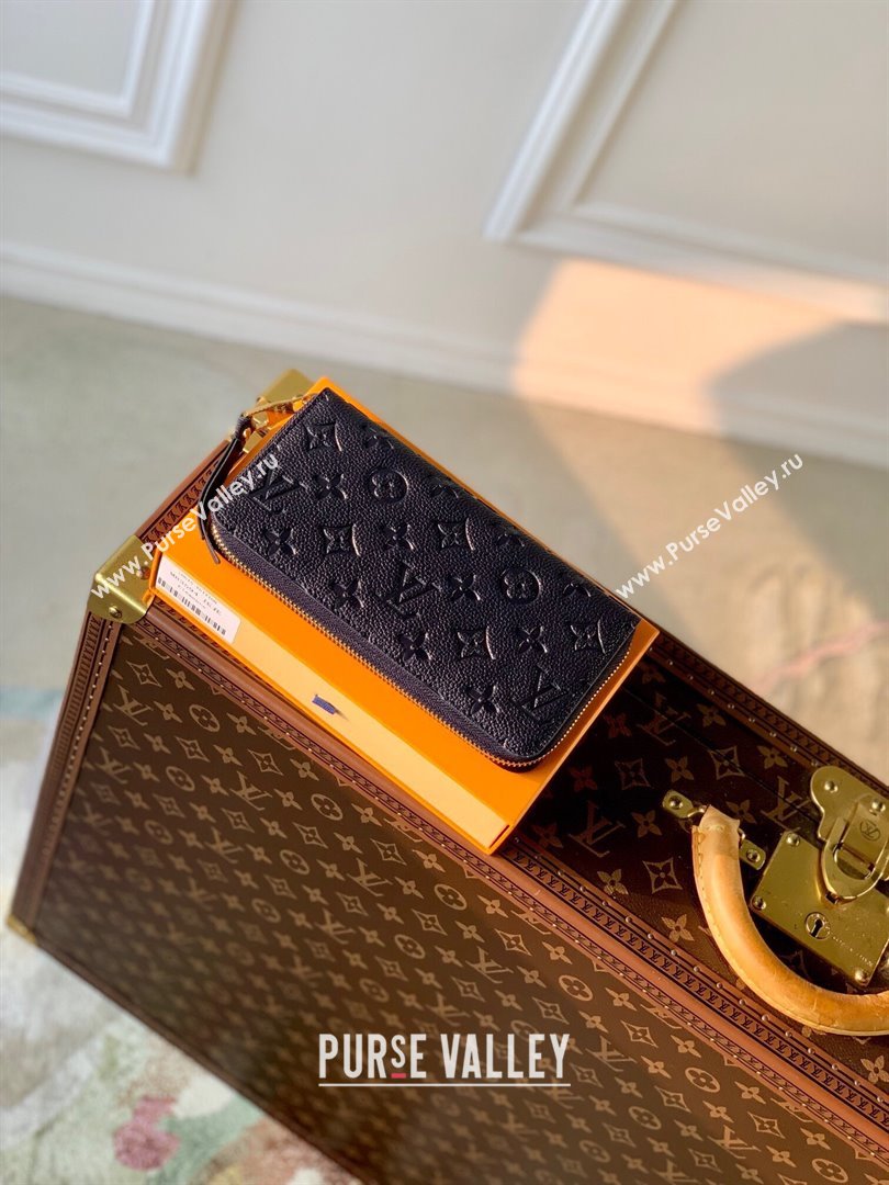 Louis Vuitton Zippy Wallet in Monogram Embossed Leather M61864 Black 2024 (K-24051411)
