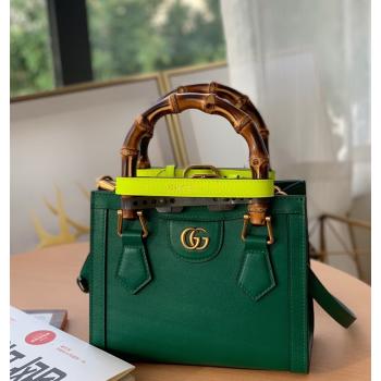 Gucci Diana Leather Mini Tote Bag 655661 Green 2021 (DLH-210813056)