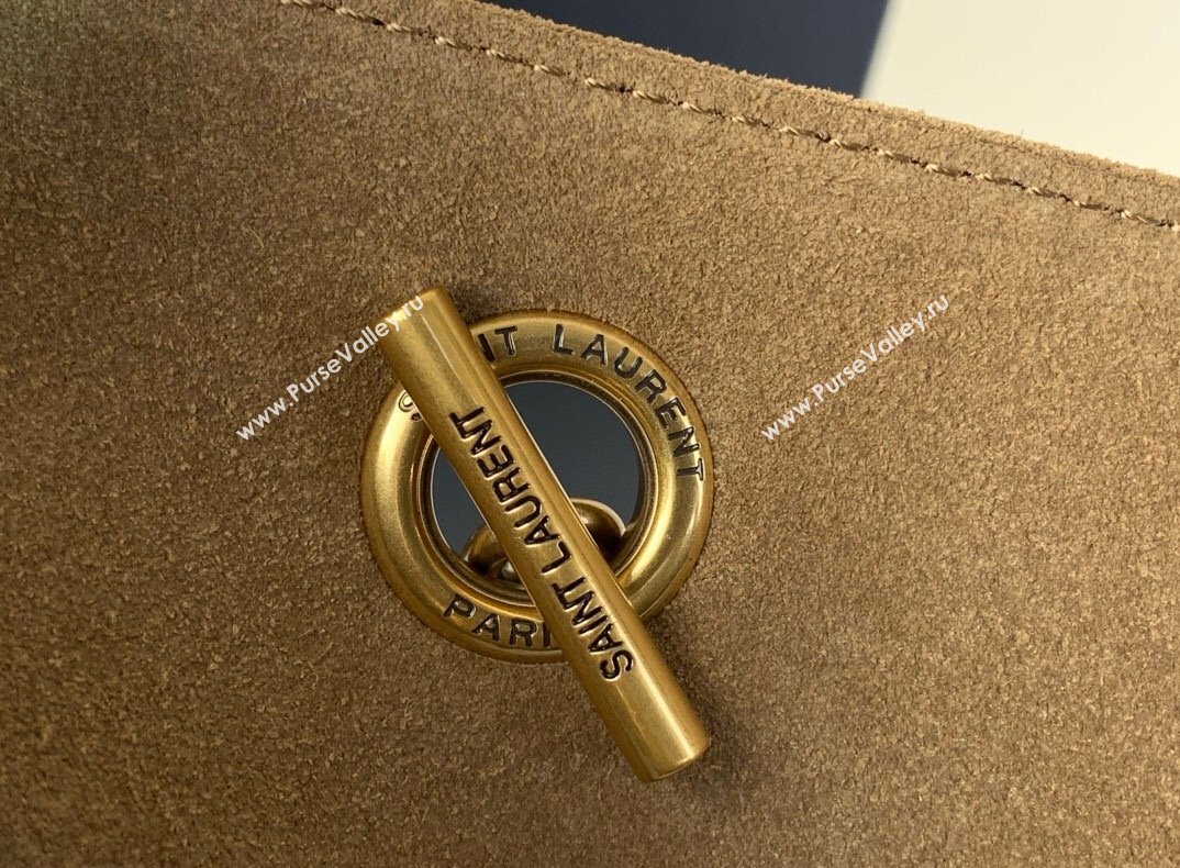 Saint Laurent Jamie Shopping Bag in Suede Golden Leaf 2025 809824 (YY-250802012)