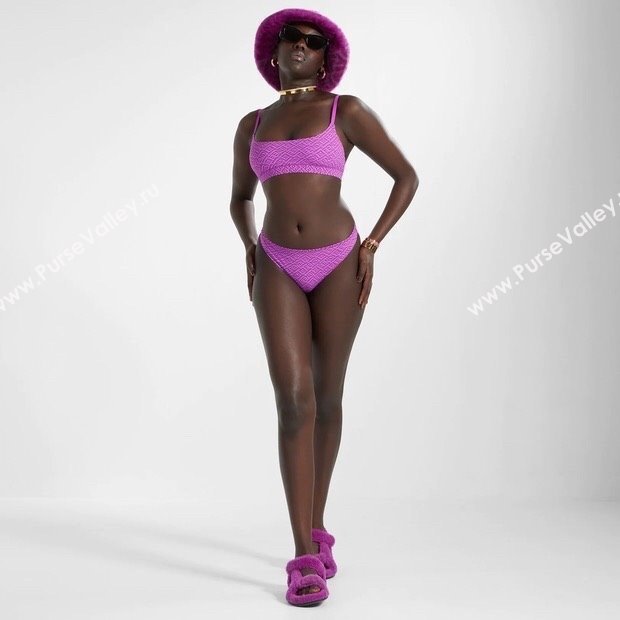 Fendi FF Two Pieces Swimwear F32619 Purple 2024 (A-24032619)