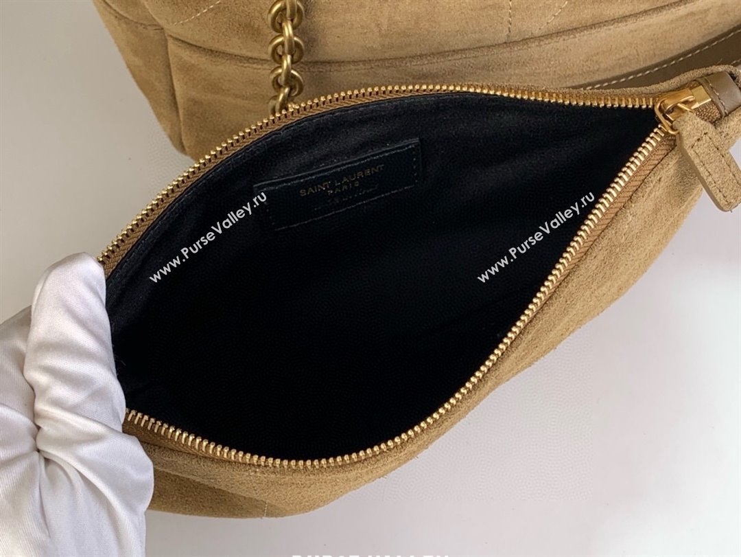 Saint Laurent Jamie Shopping Bag in Suede Golden Leaf 2025 809824 (YY-250802012)