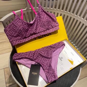 Fendi FF Two Pieces Swimwear F32619 Purple 2024 (A-24032619)