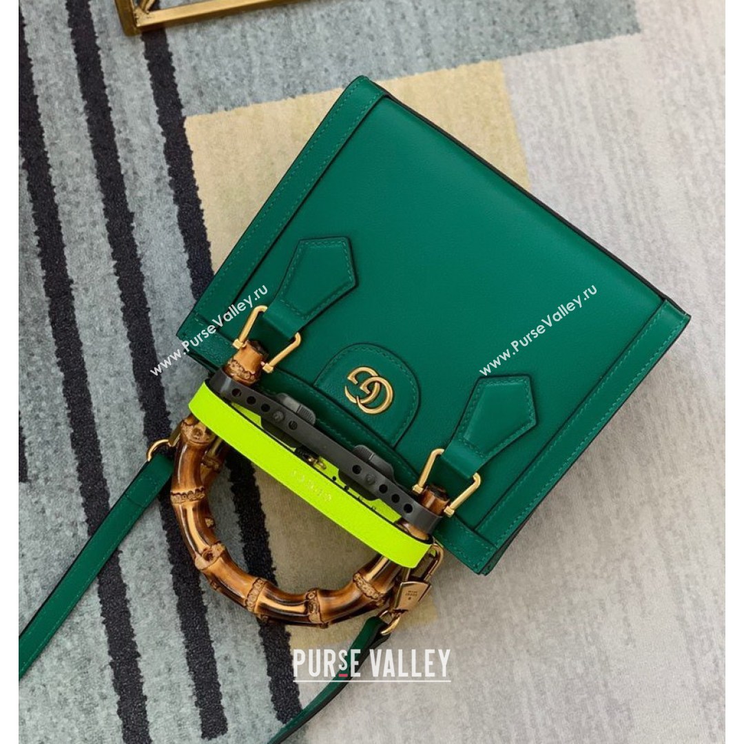 Gucci Diana Leather Mini Tote Bag 655661 Green 2021 (DLH-210813056)