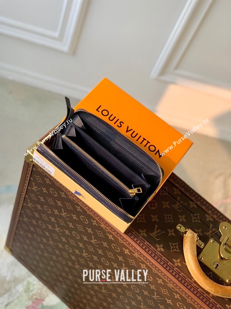 Louis Vuitton Zippy Wallet in Monogram Embossed Leather M61864 Black 2024 (K-24051411)