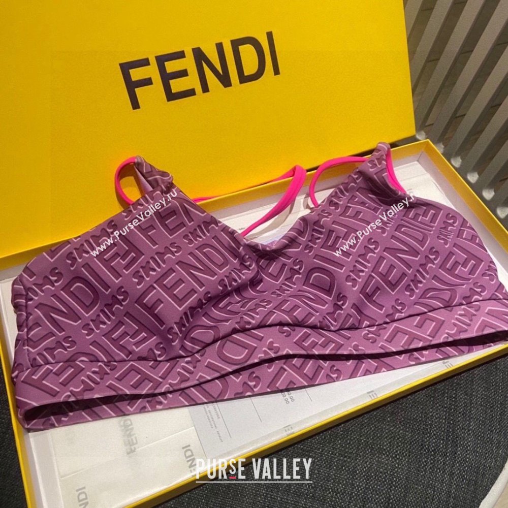 Fendi FF Two Pieces Swimwear F32619 Purple 2024 (A-24032619)