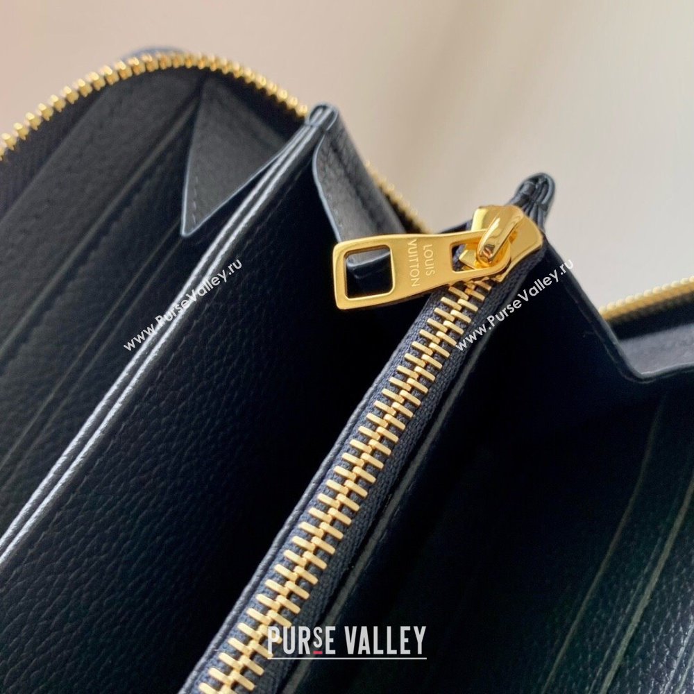 Louis Vuitton Zippy Wallet in Monogram Embossed Leather M61864 Black 2024 (K-24051411)