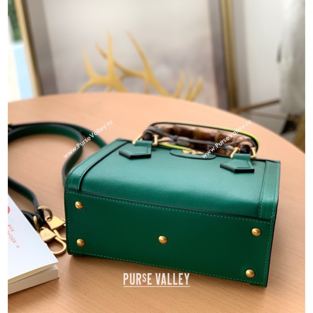 Gucci Diana Leather Mini Tote Bag 655661 Green 2021 (DLH-210813056)