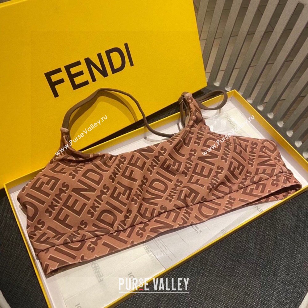 Fendi FF Two Pieces Swimwear F32620 Brown 2024 (A-24032620)