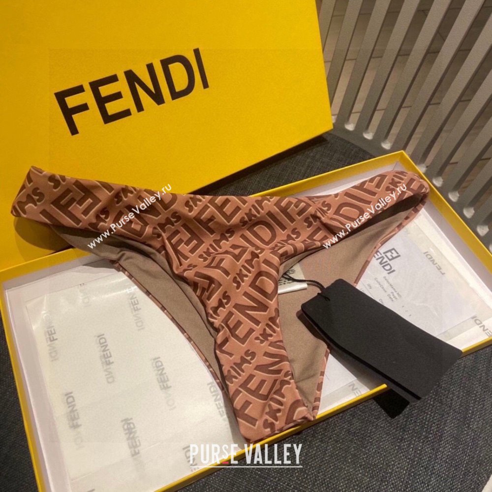 Fendi FF Two Pieces Swimwear F32620 Brown 2024 (A-24032620)