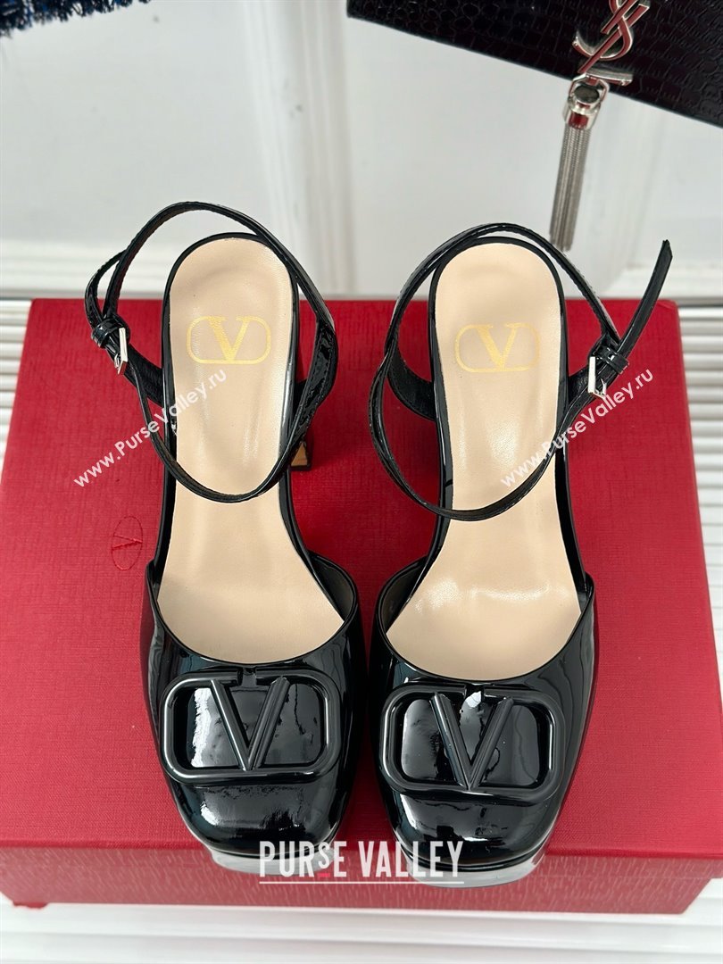 Valentino VLOGO Signature Platform Pump 115MM Patent Leather Black 2025 (SY-25030502)