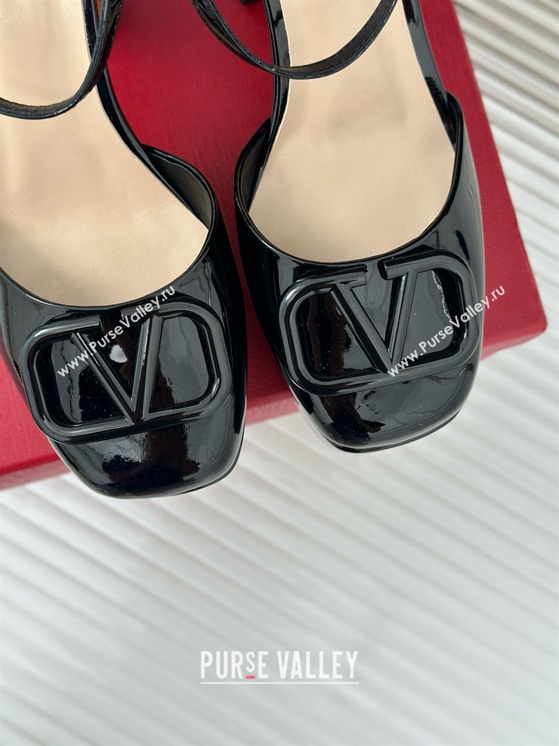 Valentino VLOGO Signature Platform Pump 115MM Patent Leather Black 2025 (SY-25030502)