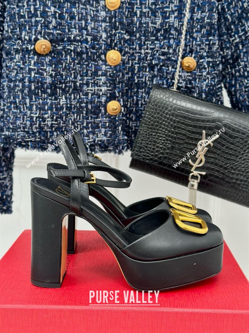 Valentino VLOGO Signature Platform Pump 115MM Nappa Leather Black 2025 (SY-25030505)