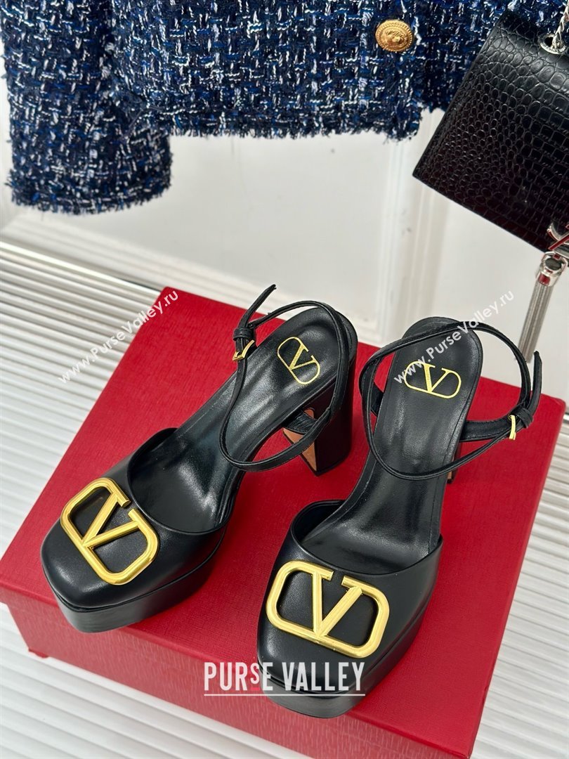 Valentino VLOGO Signature Platform Pump 115MM Nappa Leather Black 2025 (SY-25030505)