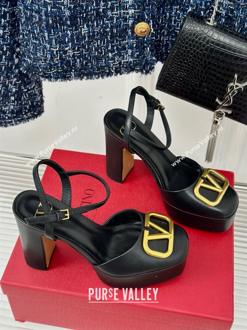 Valentino VLOGO Signature Platform Pump 115MM Nappa Leather Black 2025 (SY-25030505)