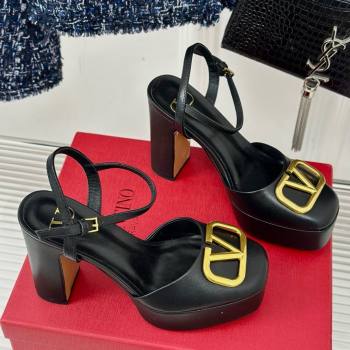 Valentino VLOGO Signature Platform Pump 115MM Nappa Leather Black 2025 (SY-25030505)