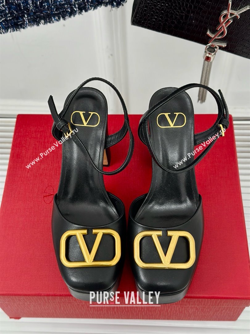 Valentino VLOGO Signature Platform Pump 115MM Nappa Leather Black 2025 (SY-25030505)