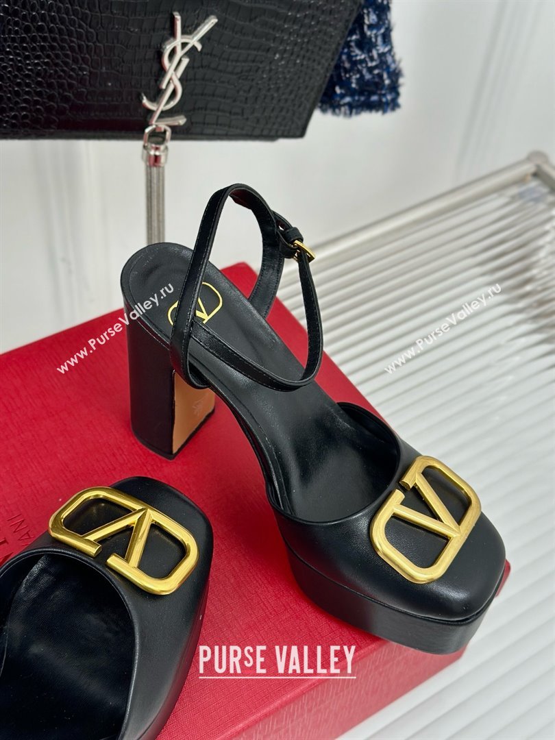 Valentino VLOGO Signature Platform Pump 115MM Nappa Leather Black 2025 (SY-25030505)