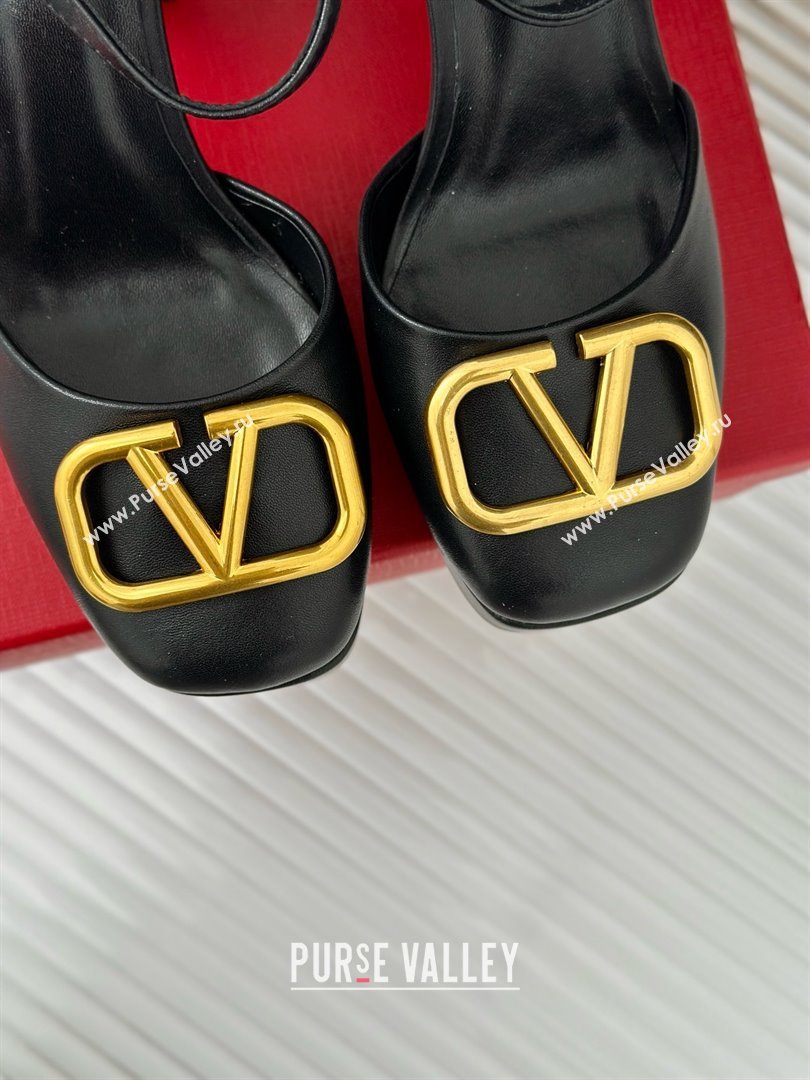 Valentino VLOGO Signature Platform Pump 115MM Nappa Leather Black 2025 (SY-25030505)